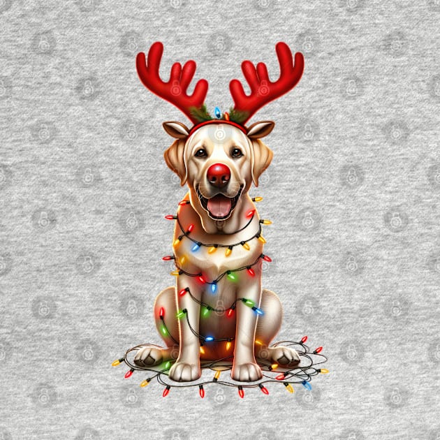 Christmas Red Nose Labrador Retriever Dog by Chromatic Fusion Studio